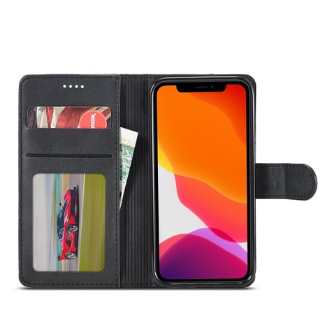 LC.IMEEKE Wallet / portemonnee hoesje voor iPhone 12 - zwart