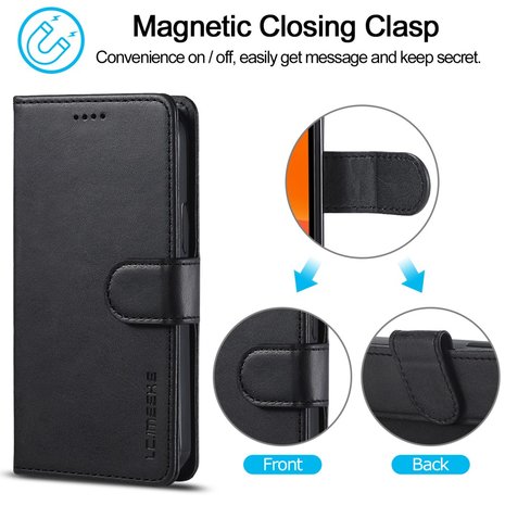 LC.IMEEKE Wallet / portemonnee hoesje voor iPhone 12 - zwart