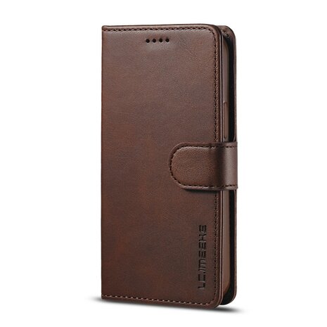 LC.IMEEKE Wallet / portemonnee hoesje voor iPhone 12 - coffee / bruin