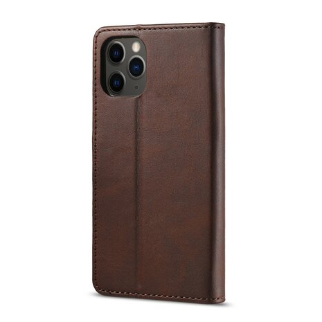 LC.IMEEKE Wallet / portemonnee hoesje voor iPhone 12 - coffee / bruin