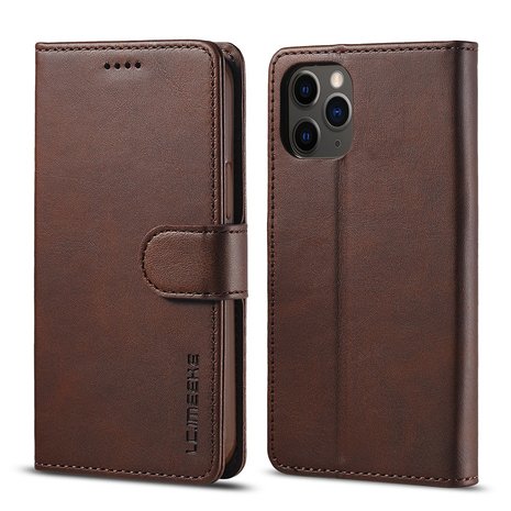 LC.IMEEKE Wallet / portemonnee hoesje voor iPhone 12 - coffee / bruin