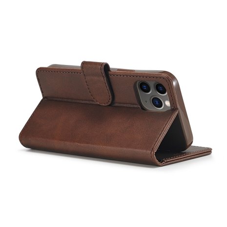 LC.IMEEKE Wallet / portemonnee hoesje voor iPhone 12 - coffee / bruin