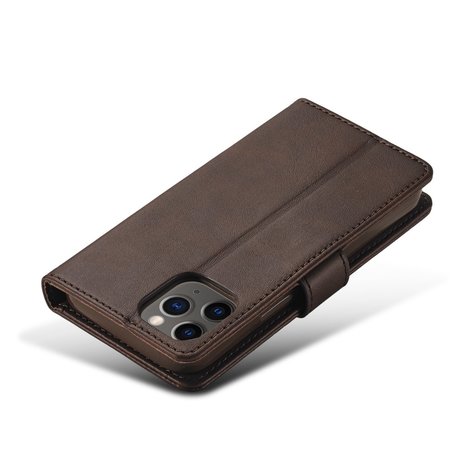LC.IMEEKE Wallet / portemonnee hoesje voor iPhone 12 - coffee / bruin