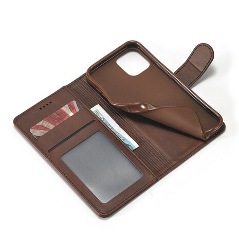 LC.IMEEKE Wallet / portemonnee hoesje voor iPhone 12 - coffee / bruin