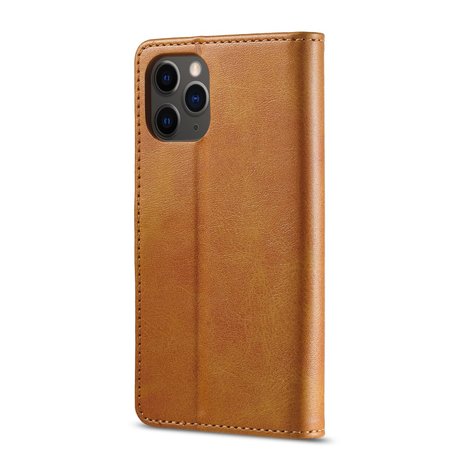 LC.IMEEKE Wallet / portemonnee hoesje voor iPhone 12 - cognac / bruin