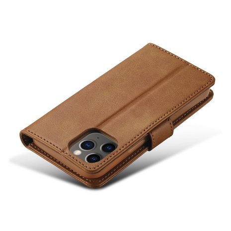 LC.IMEEKE Wallet / portemonnee hoesje voor iPhone 12 - cognac / bruin