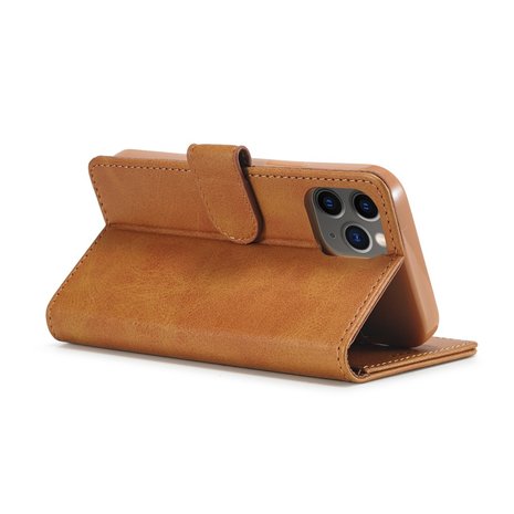 LC.IMEEKE Wallet / portemonnee hoesje voor iPhone 12 - cognac / bruin