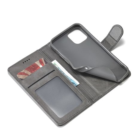 LC.IMEEKE Wallet / portemonnee hoesje voor iPhone 12 - grijs