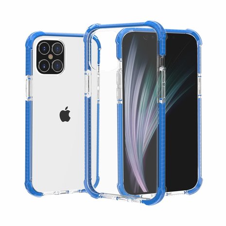 iPhone 12 / iPhone 12 Pro bumper case TPU + acryl - transparant blauw
