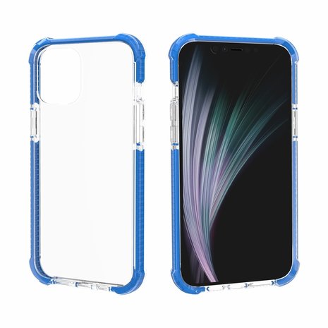 iPhone 12 / iPhone 12 Pro bumper case TPU + acryl - transparant blauw