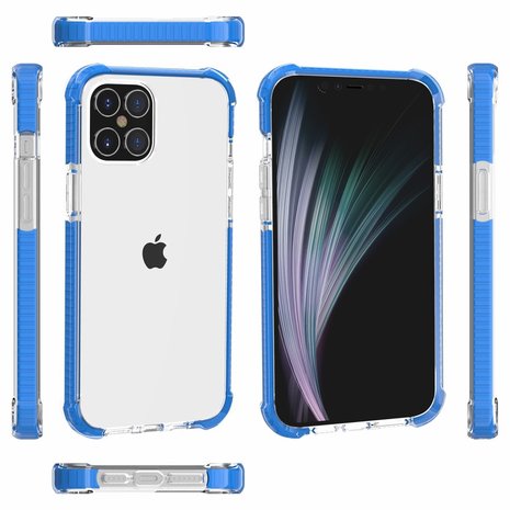 iPhone 12 / iPhone 12 Pro bumper case TPU + acryl - transparant blauw