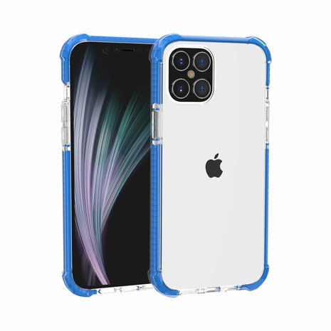 iPhone 12 / iPhone 12 Pro bumper case TPU + acryl - transparant blauw