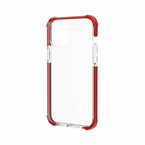iPhone 12 / iPhone 12 Pro bumper case TPU + acryl - transparant rood