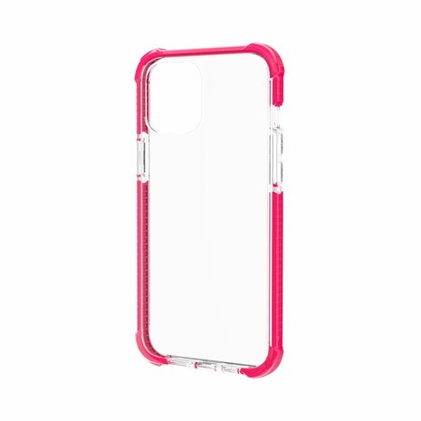 iPhone 12 / iPhone 12 Pro bumper case hoesje TPU + acryl - transparant Roze