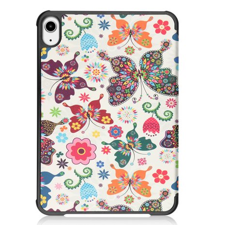 Tri-fold smart case hoes voor iPad mini (2021) - vlinders en bloemen