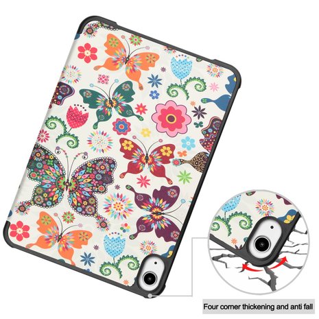 Tri-fold smart case hoes voor iPad mini (2021) - vlinders en bloemen