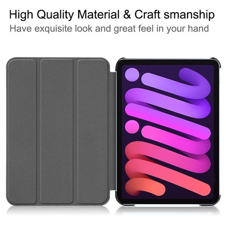 Tri-fold smart case hoes voor iPad mini (2021) - Zwart