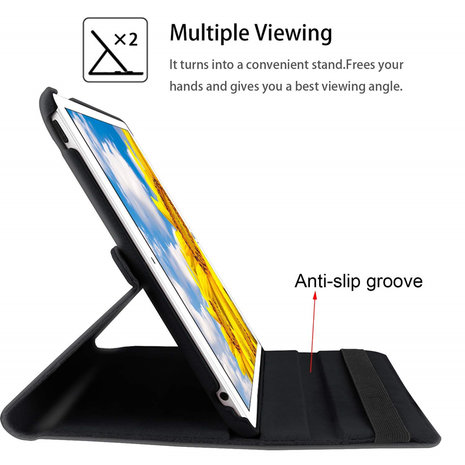 iPad 10.2 (2019 / 2020 / 2021) hoes 360 graden flip cover - zwart