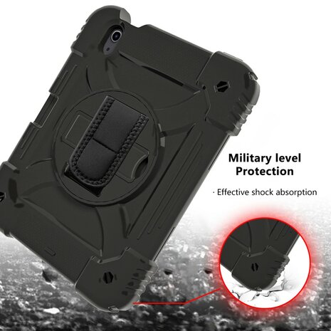 Hand Strap hoes armor case voor&nbsp;iPad mini (2021) - Zwart