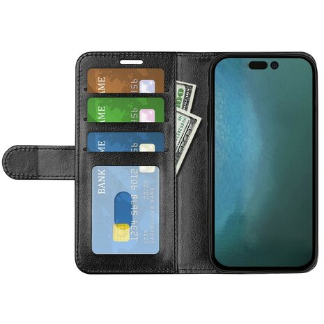 iPhone 14 wallet / portemonnee case hoesje - zwart