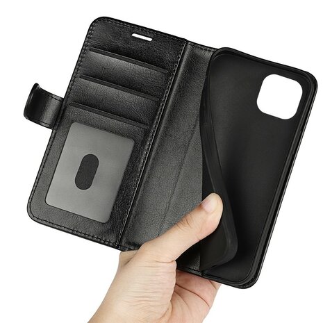 iPhone 14 wallet / portemonnee case hoesje - zwart