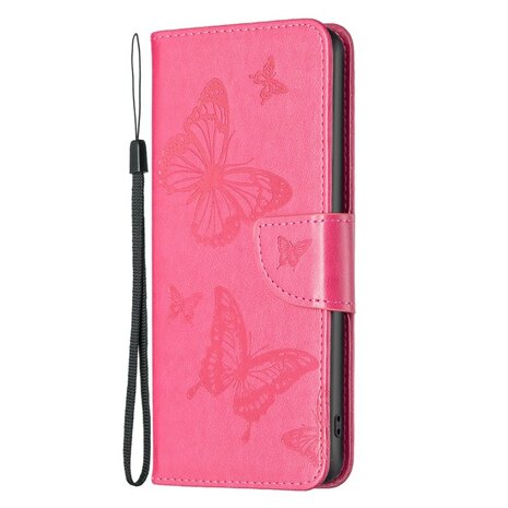 iPhone 14 Wallet / Portemonnee Case Hoesje - Roze Vlinders