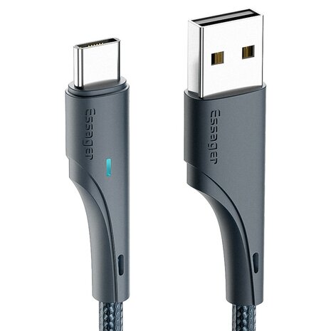 Korte USB-A naar USB-C Oplaadkabel - Zwart