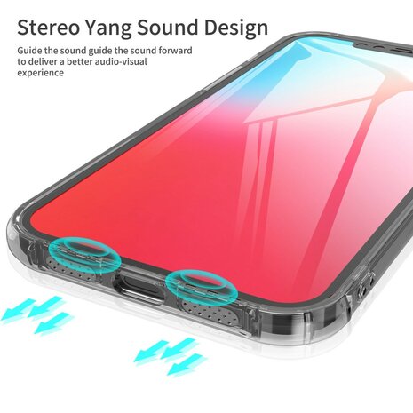 iPhone 12 mini bumper case TPU + acryl - transparant zwart