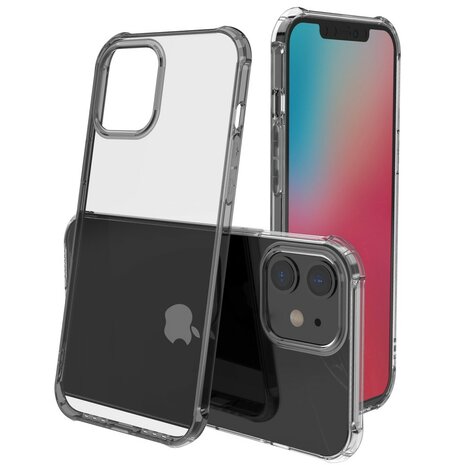 iPhone 12 mini bumper case TPU + acryl - transparant zwart