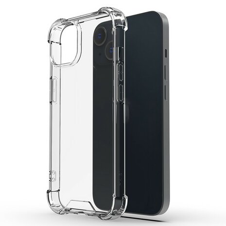 Transparant iPhone 15 TPU-Hoesje met Schokabsorberende Hoeken en Heldere Achterkant