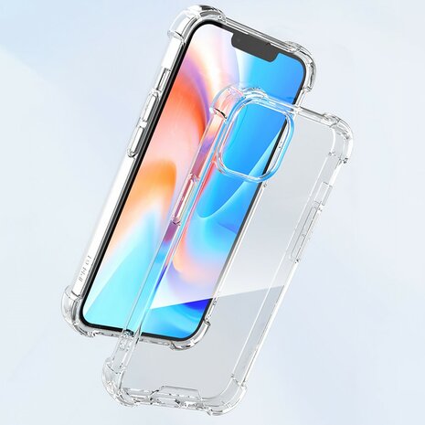 Transparant iPhone 15 TPU-Hoesje met Schokabsorberende Hoeken en Heldere Achterkant