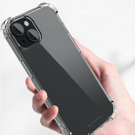 Transparant iPhone 15 TPU-Hoesje met Schokabsorberende Hoeken en Heldere Achterkant