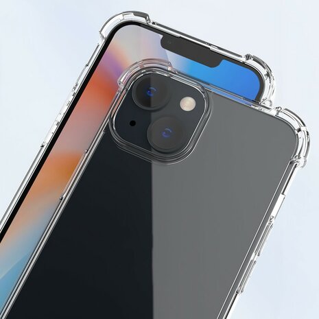 Transparant iPhone 15 TPU-Hoesje met Schokabsorberende Hoeken en Heldere Achterkant