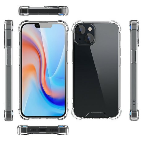 Transparant iPhone 15 TPU-Hoesje met Schokabsorberende Hoeken en Heldere Achterkant