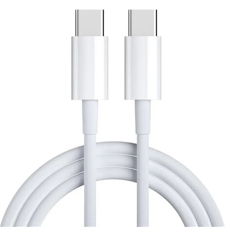 USB C naar USB-C kabel  voor iPhone 15, iPad Pro, iPad Air e.d. - 2 Meter- Wit