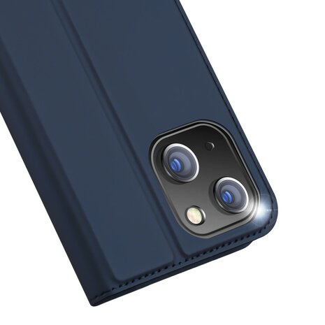 DUX DUCIS Skin Pro Series Stand Case voor iPhone 15, Kaarthouder van PU-leer - Blauw