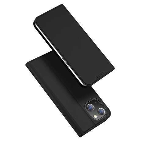 DUX DUCIS Skin Pro Series Stand Case voor iPhone 15, Kaarthouder van PU-leer - Zwart