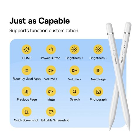 Nauwkeurige Oplaadbare Stylus Pencil met Palm Rejectie - BASEUS Smooth Writing 2 Serie (Actieve Versie)