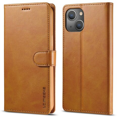 LC.IMEEKE Wallet Case voor iPhone 15 - Chic in Cognac