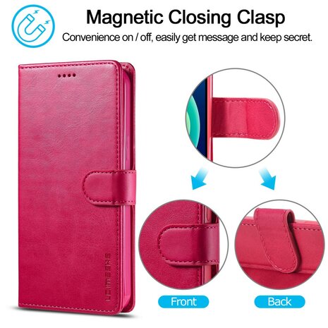 LC.IMEEKE Wallet Case voor iPhone 15 - Roze