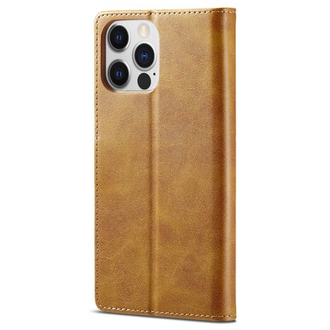 LC.IMEEKE Wallet Case voor iPhone 15 Pro - Chic Cognac Bruin