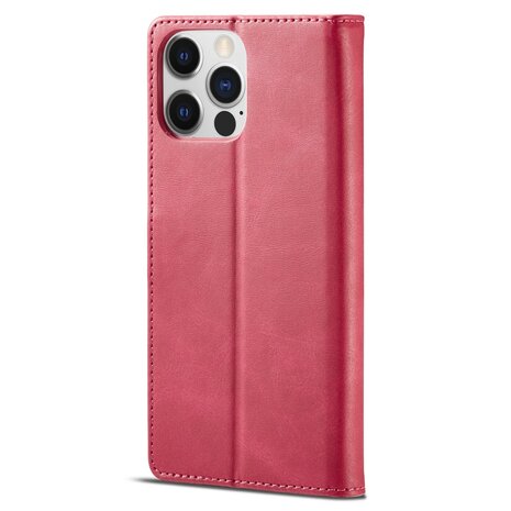 LC.IMEEKE Wallet Case Portemonnee Hoesje voor iPhone 15 Pro - Roze