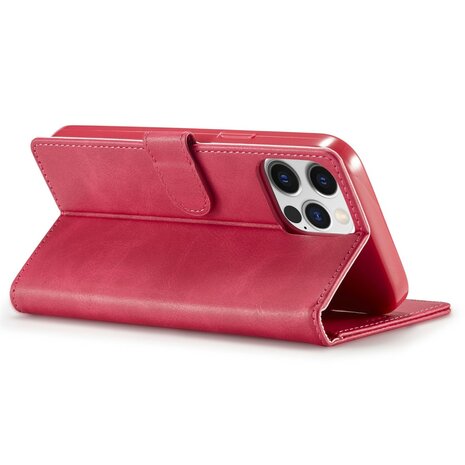 LC.IMEEKE Wallet Case Portemonnee Hoesje voor iPhone 15 Pro - Roze