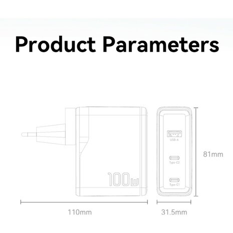 ESSAGER 100W GaN Charger Adapter