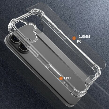 iPhone 16 bumper case TPU + acryl - transparant