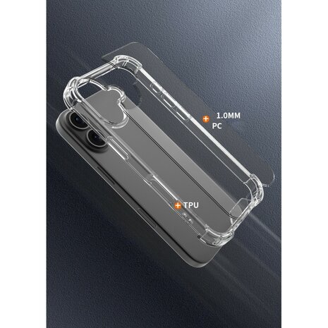 iPhone 16 bumper case TPU + acryl - transparant