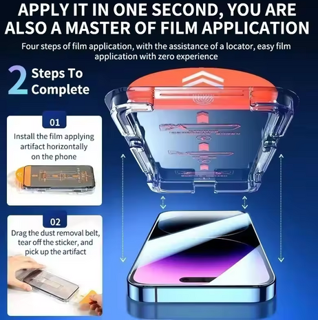 iPhone 15 Screenprotector met Handig Installatieframe &ndash; Gemakkelijk en Perfect Aanbrengen