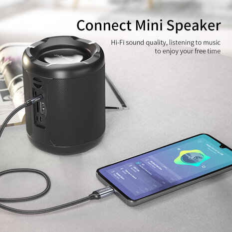 USB-C naar 3.5mm AUX kabel 1 Meter met Dac geschikt voor iPad / iPhone