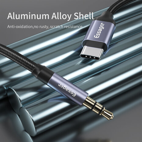 USB-C naar 3.5mm AUX kabel 1 Meter met Dac geschikt voor iPad / iPhone