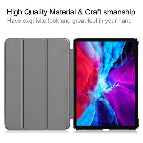 Tri-fold smart case hoes voor iPad Pro 12.9 (2020 / 2021 / 2022 / 2024)  Air 13 (2024 / 2025) - Zwart